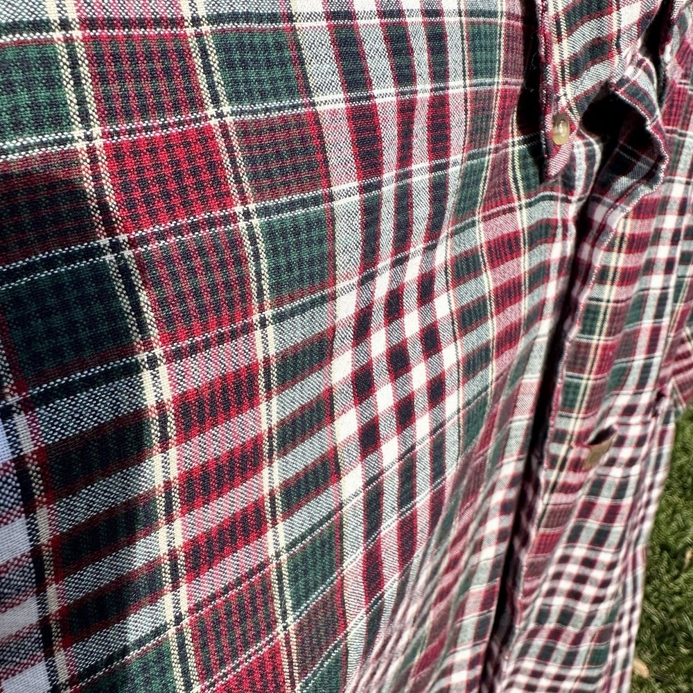 PENDLETON Shirt Men's M Red Green Plaid Short Sleeve Button Down Cotton - Picture 9 of 10